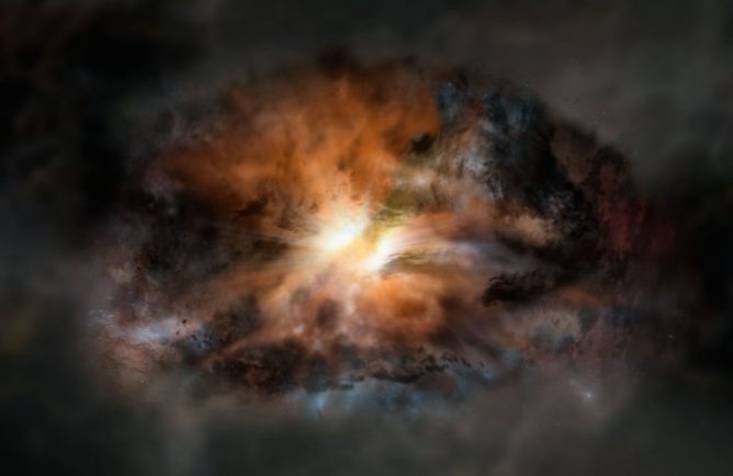 Chaotic Turbulence Roiling 'Most Luminous Galaxy' in the Universe