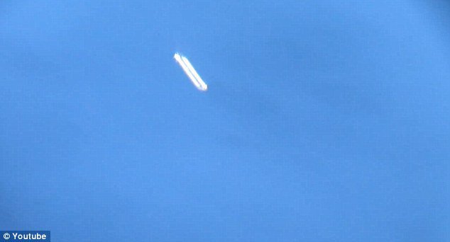A cigar-shaped UFO over Los Angeles in 2012.